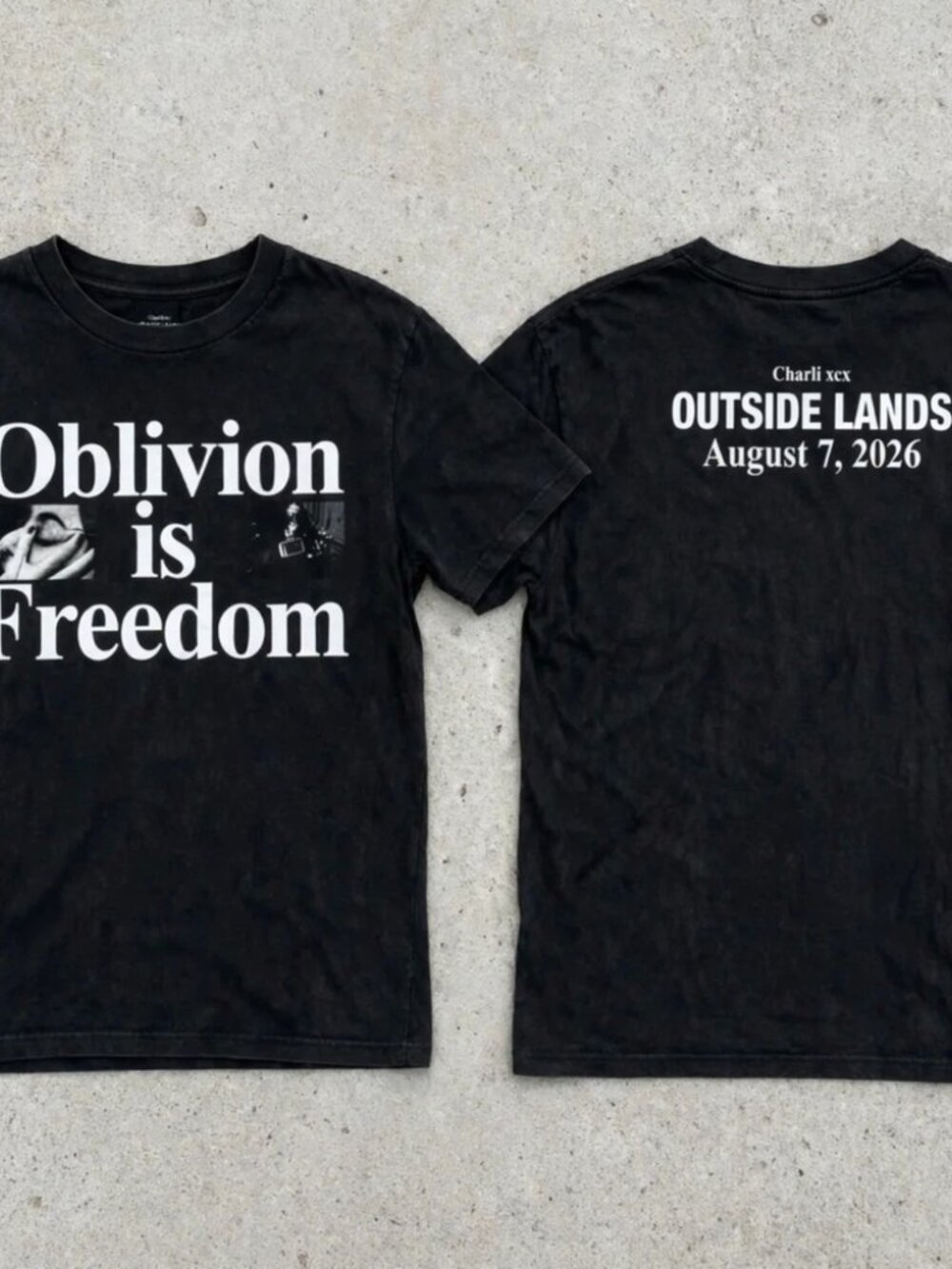 Charli XCX Is Freedom Outside Lands Black Two-Sided T-Shirt S-4XL